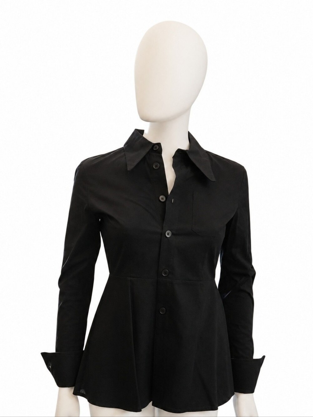 MARNI | Long Sleeve Polo Neck Shirt in Black Size Small